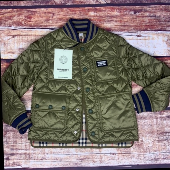 Burberry Other - Authentic BURBERRY KIDS Boys Green Quilted Jacket